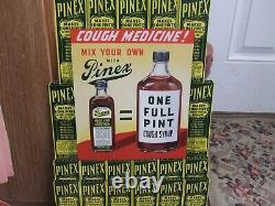 Vintage Pinex Cough Syrup Easel Back Cardboard Advertising Signs Group