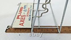 Vintage Plumb Axe Metal Sign Display Rack