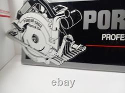 Vintage Porter-Cable Metal Embossed Sign Hardware Display Advertising RARE