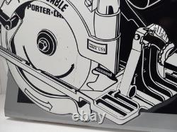 Vintage Porter-Cable Metal Embossed Sign Hardware Display Advertising RARE