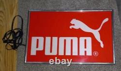 Vintage Puma 1980s New York Lighted Shoe Store Display Hanging Window Sign RARE