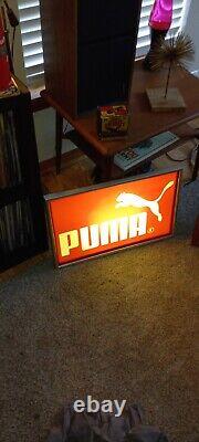 Vintage Puma 1980s New York Lighted Shoe Store Display Hanging Window Sign RARE