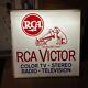 Vintage RCA Victor Radio Television Sign Plastic Double-Sided Record Store Sign