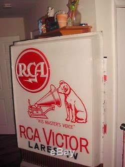 Vintage RCA Victor Television Dealer Store Display Sign Columbus Lares TV record