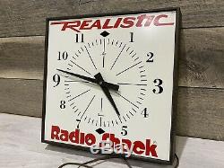 Vintage RadioShack Store Display Advertising Clock Sign Very Scarce