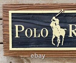Vintage Ralph Lauren Polo Wood Display Store Sign 36 x 11 x 1.5 Board Pony