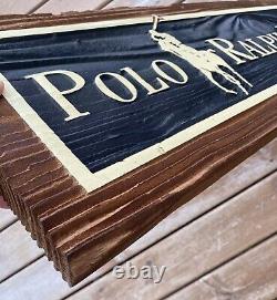 Vintage Ralph Lauren Polo Wood Display Store Sign 36 x 11 x 1.5 Board Pony