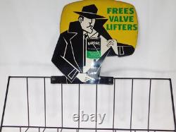 Vintage Rare Bardahl Oil Additive Can Store Display Metal Sign with 3ft Rack