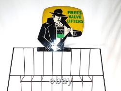 Vintage Rare Bardahl Oil Additive Can Store Display Metal Sign with 3ft Rack
