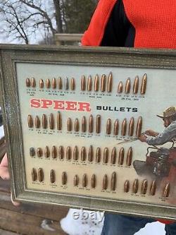 Vintage Rare Speer Ammo Sign Store Display Game Hunting W Stage Coach Winchester