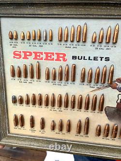 Vintage Rare Speer Ammo Sign Store Display Game Hunting W Stage Coach Winchester