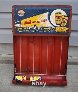 Vintage Ray-o-vac Flashlight & Battery Counter Advertising Display Rack Sign