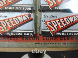 Vintage Razor Blade Store Display Advertising Rack deluxe Speedway Thin Steel