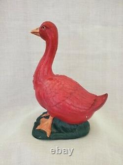 Vintage Red Goose Shoes Chalk Ware Advertising Store Display Statue Figure