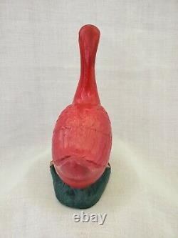 Vintage Red Goose Shoes Chalk Ware Advertising Store Display Statue Figure