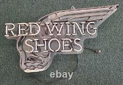 Vintage Red Wing Shoes Neon Sign Advertising