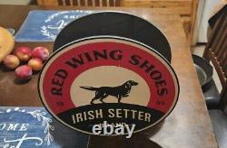 Vintage Red Wing Shoes Store Display Sign Metal Double Shoe Advertising Sign 12