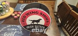 Vintage Red Wing Shoes Store Display Sign Metal Double Shoe Advertising Sign 12