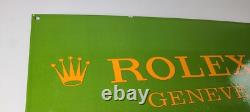 Vintage Rolex Luxury Watches Porcelain Fancy Store Display Gas Pump Service Sign