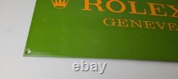 Vintage Rolex Luxury Watches Porcelain Fancy Store Display Gas Pump Service Sign