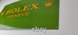 Vintage Rolex Luxury Watches Porcelain Fancy Store Display Gas Pump Service Sign