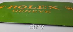 Vintage Rolex Luxury Watches Porcelain Fancy Store Display Gas Pump Service Sign