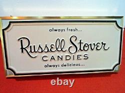 Vintage Russell Stover Candies Lighted Store Display Sign Double Sided Works