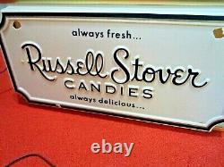 Vintage Russell Stover Candies Lighted Store Display Sign Double Sided Works