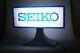 Vintage SEIKO WATCHES RETAILER double sided Light Up Sign ADVERTISING Display