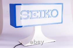Vintage SEIKO WATCHES RETAILER double sided Light Up Sign ADVERTISING Display