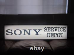 Vintage SONY SERVICE DEPOT & HITACHI Double Sided Lighted Store Display Sign 4