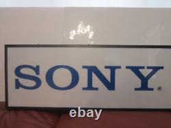 Vintage SONY SERVICE DEPOT & HITACHI Double Sided Lighted Store Display Sign 4