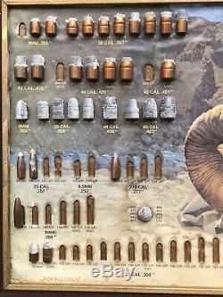 Vintage SPEER Ammunition Hunting Store Advertising Sign Bullet Samples Display