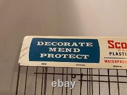 Vintage Scotch Colored Plastic Tape Tin Store Counter Display sign Rare Old