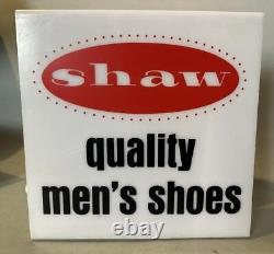 Vintage Shaw Quality Men's Shoes Light Up Advertising Store Display Sign