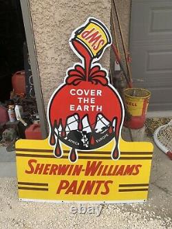 Vintage Sherwin Williams Paint Sign Original Porcelain Sign