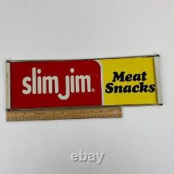 Vintage Slim Jim Meat Snacks Metal Sign Store Advertising Display Rack Top