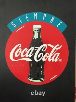 Vintage Soda Sign Coca-Cola Original Siempre Coke Store Display Pressboard