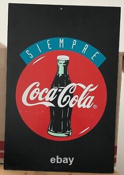 Vintage Soda Sign Coca-Cola Original Siempre Coke Store Display Pressboard