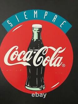 Vintage Soda Sign Coca-Cola Original Siempre Coke Store Display Pressboard