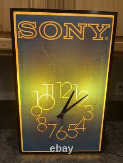 Vintage Sony Store Display Advertising Clock Point Of Sale Lighted Retail Sign