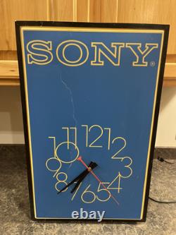 Vintage Sony Store Display Advertising Clock Point Of Sale Lighted Retail Sign