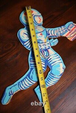 Vintage Space Astronaut Store Display Sign Kraft Spaceman Helmet Cardboard RARE