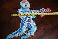 Vintage Space Astronaut Store Display Sign Kraft Spaceman Helmet Cardboard RARE