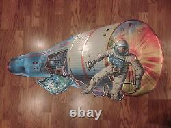 Vintage Space Ship Astronaut Store Display Sign Kraft Spaceman Helmet Cardboard