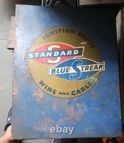 Vintage Standard Blue Streak Ignition Parts Points Wall Cabinet