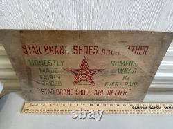 Vintage Star Brand Shoes Store Display Advertising Sign 1930's Hard Board 18x11