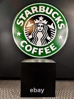 Vintage Starbucks Coffee Sign RARE OLD LOGO Top Panel Store Display Sign 37