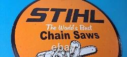 Vintage Stihl Chainsaw Sign Porcelain Metal Store Display Advertising Gas Sign