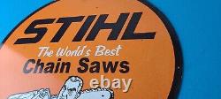 Vintage Stihl Chainsaw Sign Porcelain Metal Store Display Advertising Gas Sign